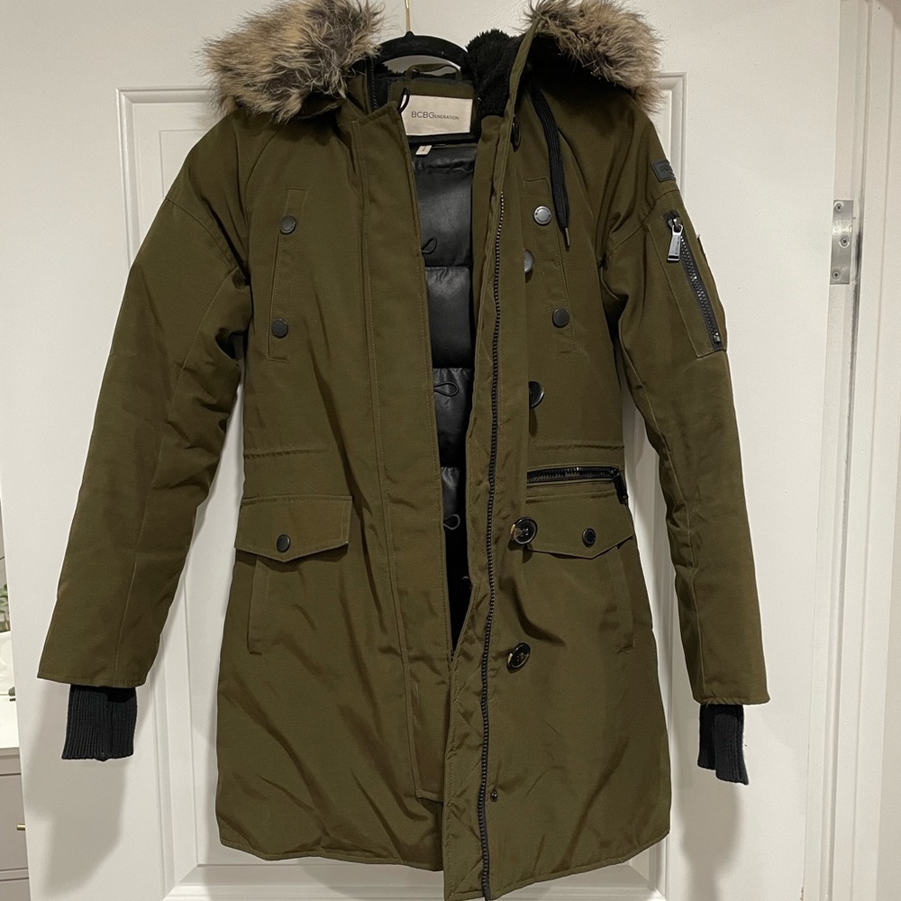 BCBGeneration Faux Fur Trim Hooded Parka